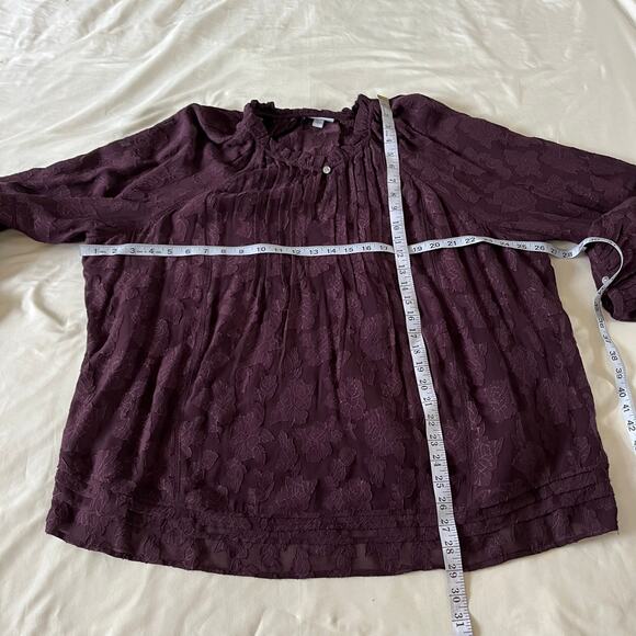 J Jill Purple Lace Bishop Sleeve Blouse Wmns Sz XL Gothic Whimsygoth Romantic - Picture 10 of 10